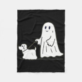 Ghost Walking Dog Ghostie Grappige Halloween Hond  Fleece Deken (Voorkant)