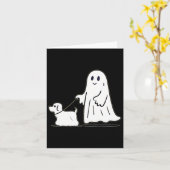 Ghost Walking Dog Ghostie Grappige Halloween Hond  Kaart (Gele Bloem)