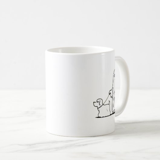 Ghost Walking Dog Ghostie Grappige Halloween Hond  Koffiemok (Voorkant rechts)