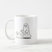 Ghost Walking Dog Ghostie Grappige Halloween Hond  Koffiemok (Links)