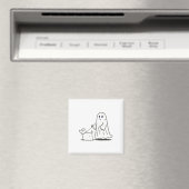 Ghost Walking Dog Ghostie Grappige Halloween Hond  Magneet (Insitu (Vaatwasser))