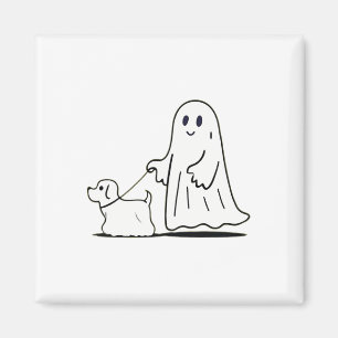 Ghost Walking Dog Ghostie Grappige Halloween Hond Magneet