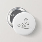 Ghost Walking Dog Ghostie Grappige Halloween Hond Ronde Button 5,7 Cm (Voorkant /achterkant)