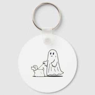 Ghost Walking Dog Ghostie Grappige Halloween Hond Sleutelhanger