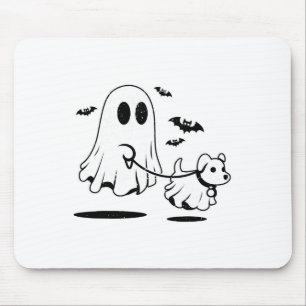 Ghost Walking Dog verkleed als een grappige geest  Muismat