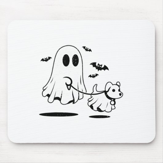 Ghost Walking Dog verkleed als een grappige geest Muismat (Voorkant)