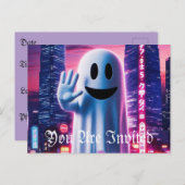 Ghost Wave & Urban Lights Uitnodiging Briefkaart (Voorkant / Achterkant)