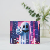 Ghost Wave & Urban Lights Uitnodiging Briefkaart (Staand voorkant)