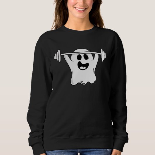 Ghost Weightlifting Halloween Fitness Gym Workout Trui (Voorkant)