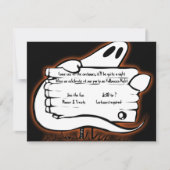 Ghost Welkom op Black Halloween Uitnodiging (Voorkant)