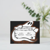 Ghost Welkom op Black Halloween Uitnodiging (Staand voorkant)