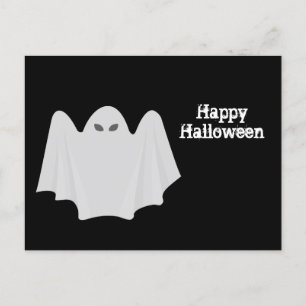 Ghost White Cartoon Graphic Halloween Briefkaart