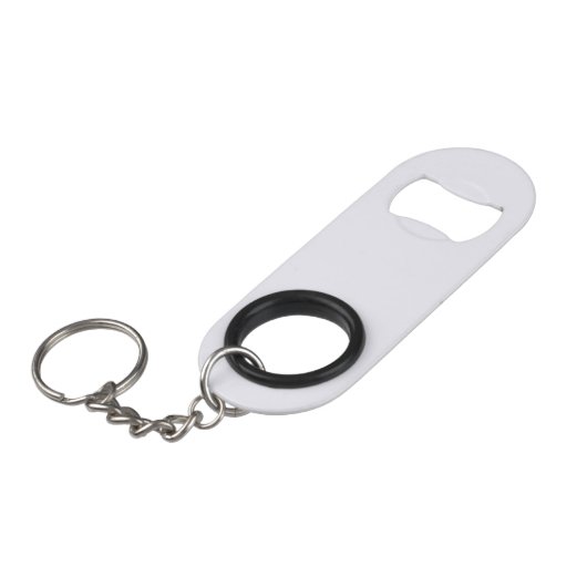 Ghost White Mini Flesopener met Sleutelhanger Flessenopener (Voorkant Gekanteld)