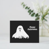 Ghost White Screaming Graphic Halloween Briefkaart (Staand voorkant)