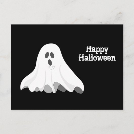 Ghost White Screaming Graphic Halloween Briefkaart (Voorkant)