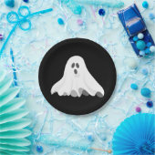Ghost White Screaming Graphic Halloween Papieren Bordje (Feest)