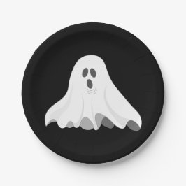 Ghost White Screaming Graphic Halloween Papieren Bordje