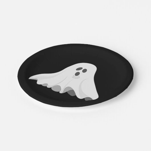 Ghost White Screaming Graphic Halloween Papieren Bordje (Gekanteld)
