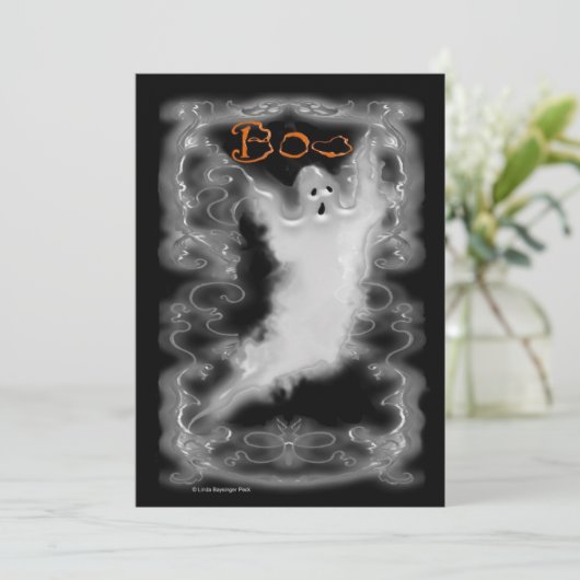 Ghost White Scroll Border Kaart (Staand voorkant)