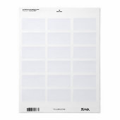 Ghost White Solid Color Etiket (Full Sheet)