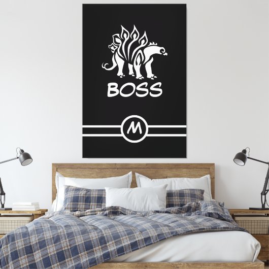 Ghost White Stegosaurus Spiked Dinosaurus Canvas Afdruk (Insitu (Slaapkamer))