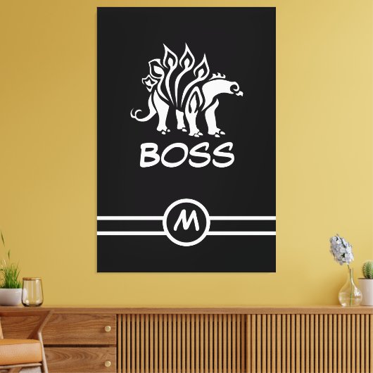 Ghost White Stegosaurus Spiked Dinosaurus Canvas Afdruk (Insitu (Woonkamer))