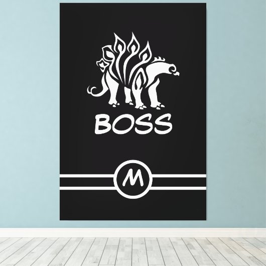 Ghost White Stegosaurus Spiked Dinosaurus Canvas Afdruk (Insitu (Houten vloer))