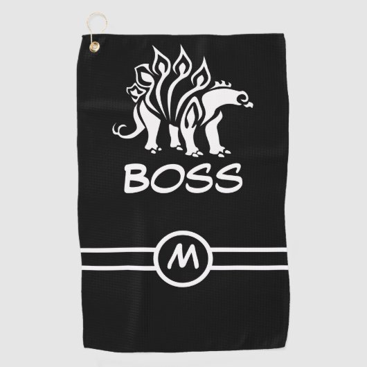 Ghost White Stegosaurus Spiked Dinosaurus Golfhanddoek (Voorkant)