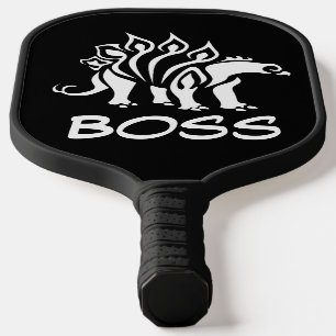 Ghost White Stegosaurus Spiked Dinosaurus Pickleball Paddle