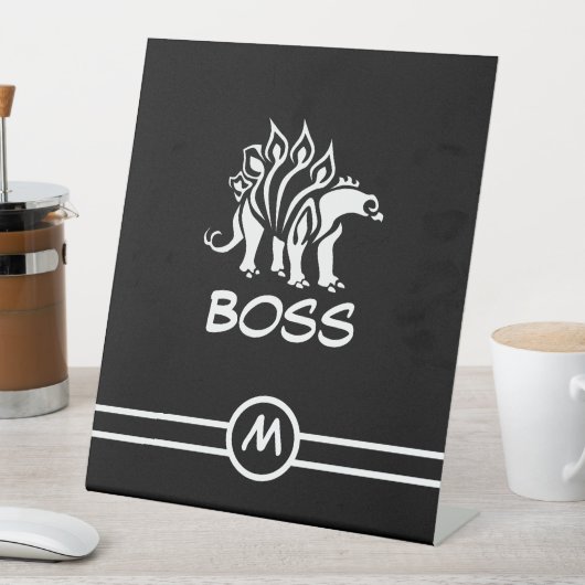 Ghost White Stegosaurus Spiked Dinosaurus Reclamebord Met Voetstuk (Insitu)