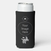 Ghost White Styracosaurus met Tribal War Paint Seltzer Blikjeskoeler (Seltzer Achterkant)