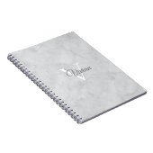 Ghost White Waterverf Monogram Name Notitieboek (Rechterzijde)