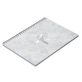 Ghost White Waterverf Monogram Name Notitieboek (Linkerzijde)