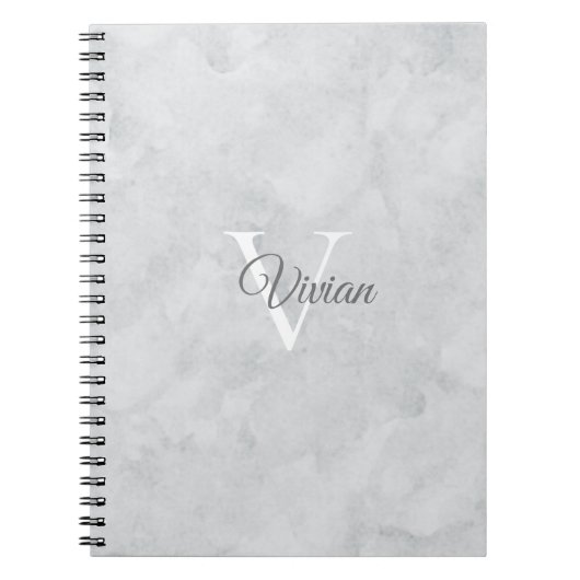 Ghost White Waterverf Monogram Name Notitieboek (Voorkant)
