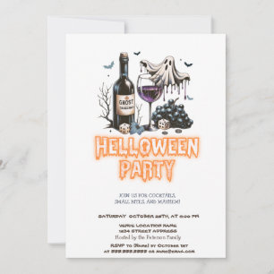 Ghost Wine Halloween-feest uitnodiging