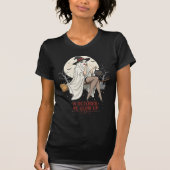 Ghost Witch Broom Ride – Halloween  T-shirt (Voorkant)