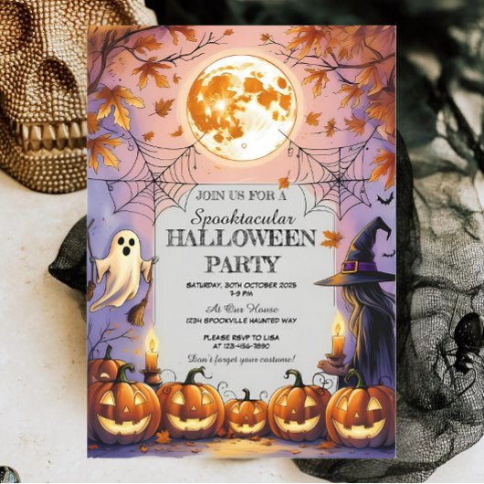 Ghost, Witch & Pumpkin Spooktacular Halloween Kaart