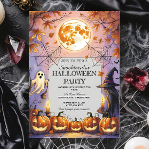 Ghost, Witch & Pumpkin Spooktacular Halloween Kaart