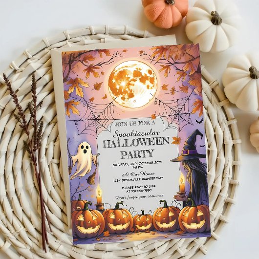 Ghost, Witch & Pumpkin Spooktacular Halloween Kaart