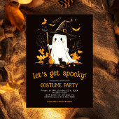 Ghost Witch Spooky Oktober Halloween Party Kaart