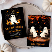 Ghost Witch Spooky Oktober Halloween Party Kaart