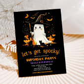 Ghost Witch verjaardagsfeestje Halloween Kaart