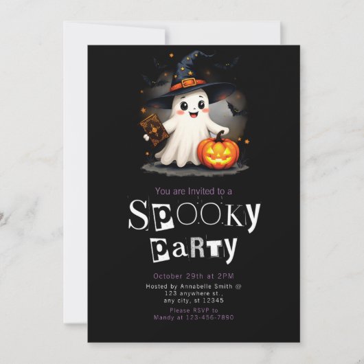 Ghost Witches Pet Moderne Minimalistische Hallowee Kaart (Voorkant)