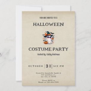 Ghost Witches Pet Stars Koffie  Halloween Kaart