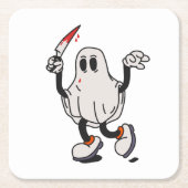 Ghost with blood knife kartonnen onderzetters (Voorkant)