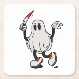 Ghost with blood knife kartonnen onderzetters