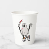 Ghost with blood knife papieren bekers (Achterkant)