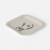 Ghost with blood knife papieren bordje (Gebogen)