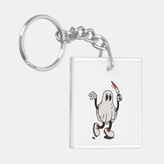 Ghost with blood knife sleutelhanger (Voorkant Links)