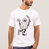 Ghost with blood knife t-shirt (Voorkant)